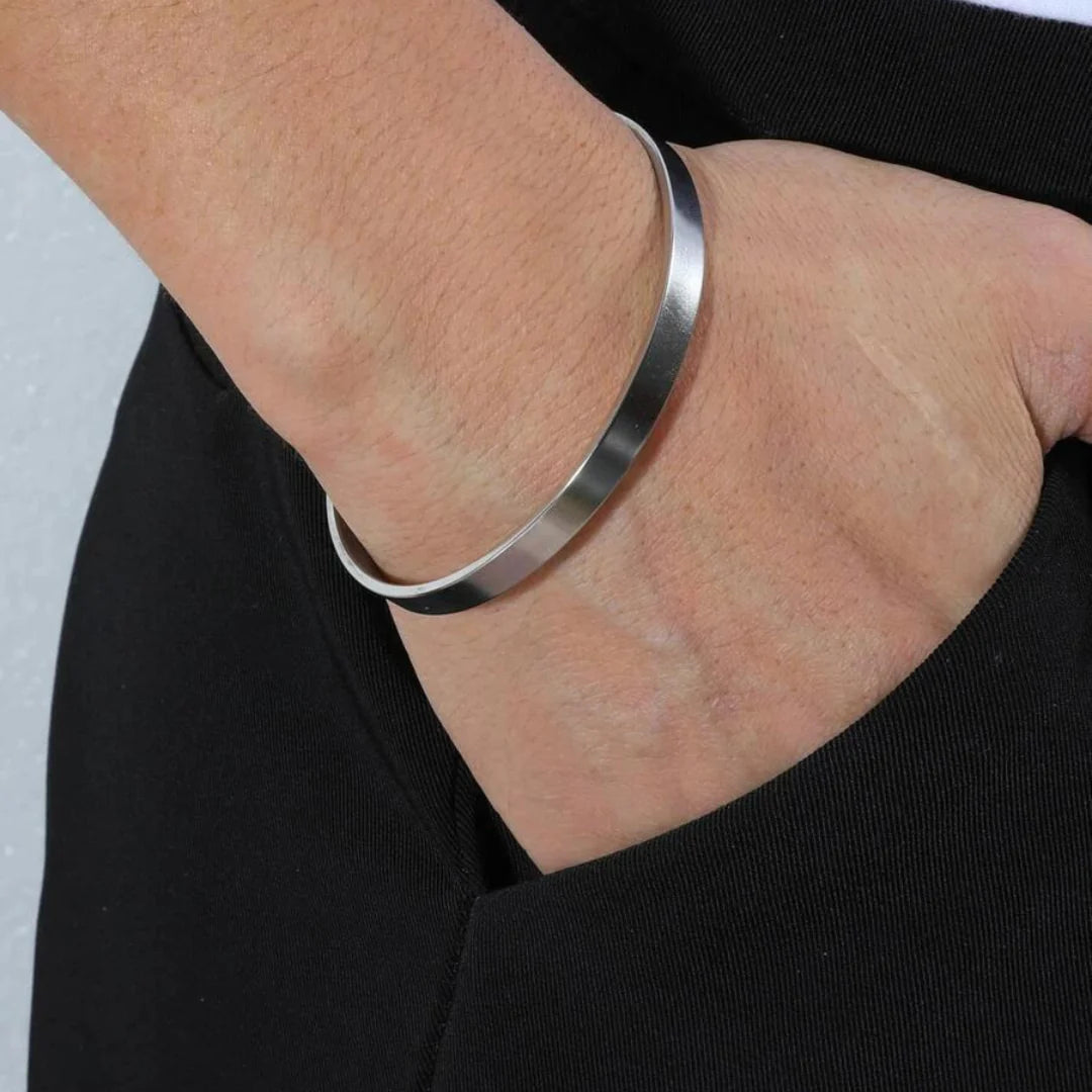 Plain Silver Bangle brecelet for Men
