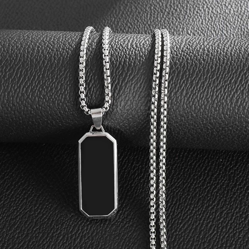 Rectangular Black pendent for Men Women