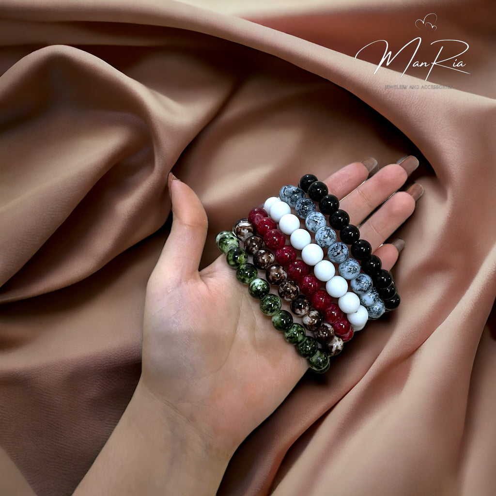 Set of 6 Texture Beads Bracelet