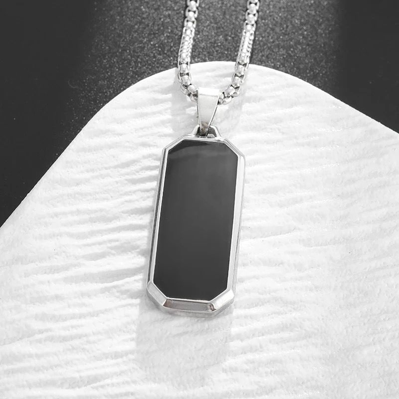 Rectangular Black pendent for Men Women