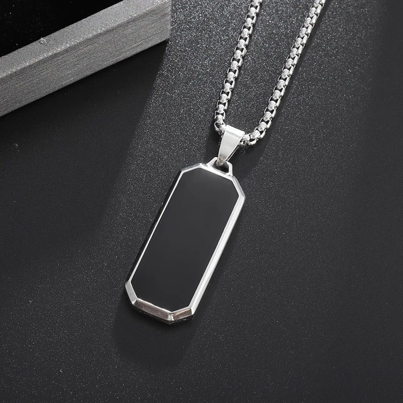 Rectangular Black pendent for Men Women