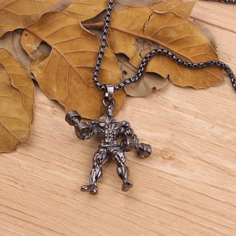 Body Builder With Dumbbell Pendant