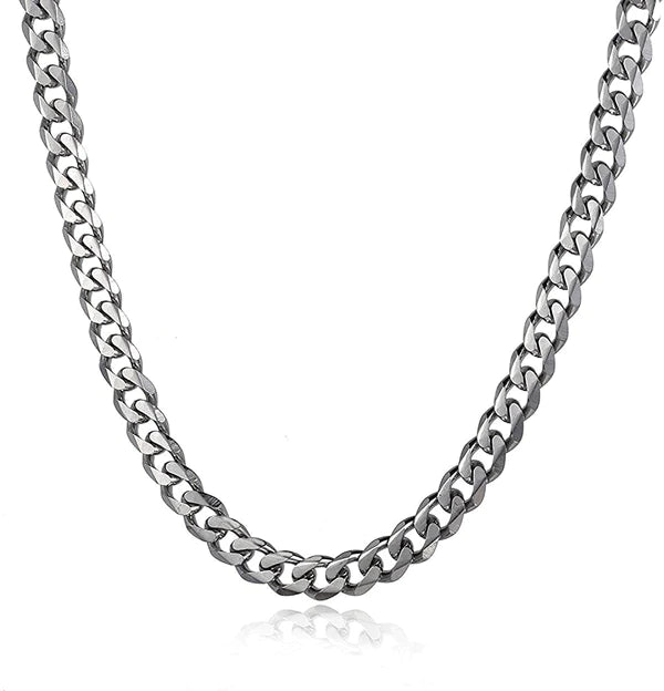 Silver Cuban Neck Chain For Men