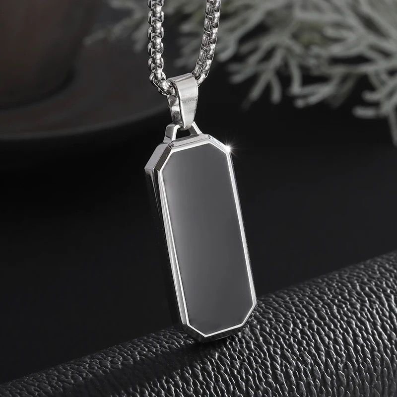 Rectangular Black pendent for Men Women