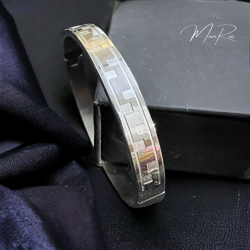 Texture Silver Bangle for Men/Women