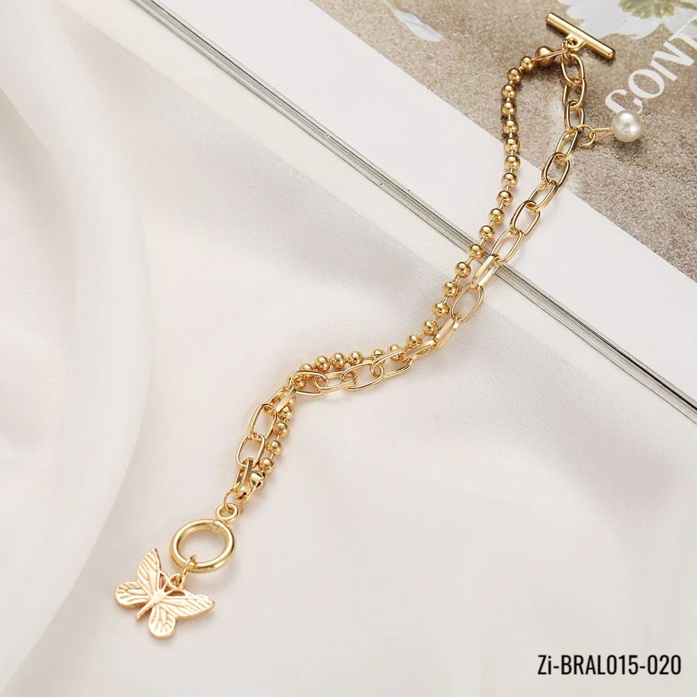 Buttterfly Bead Chain Bracelet