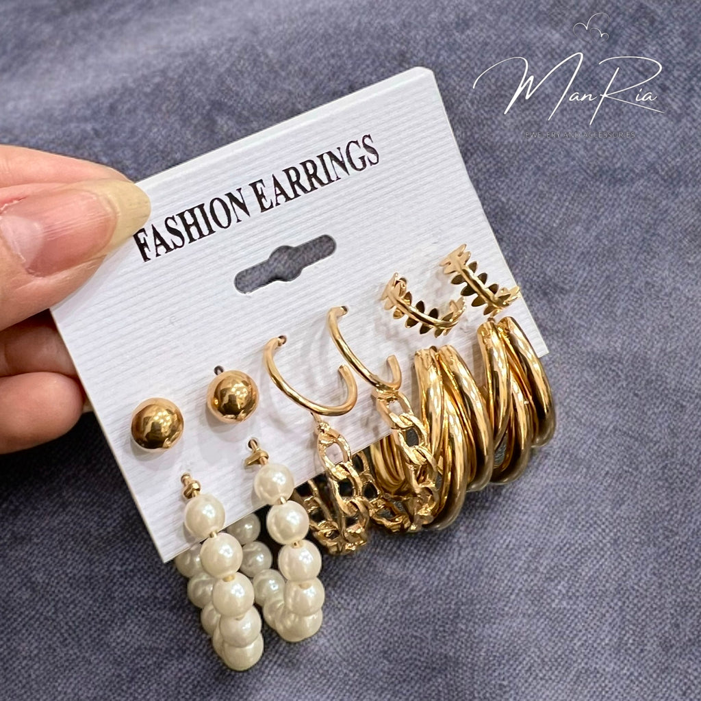 Hoops set of 6 Golden