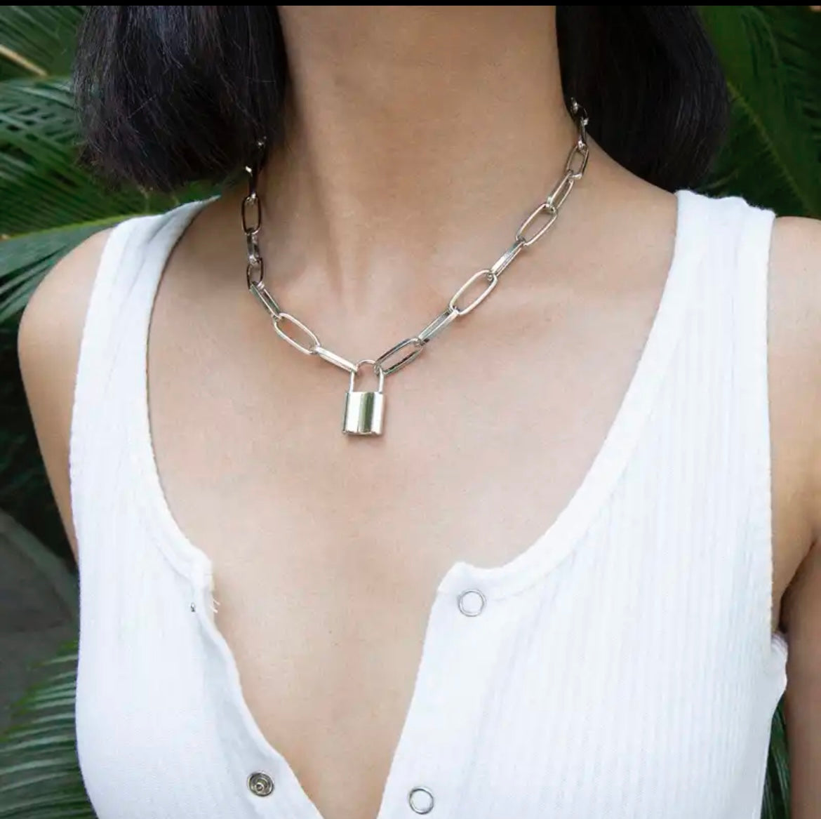 Lock Shape Pendant Silver