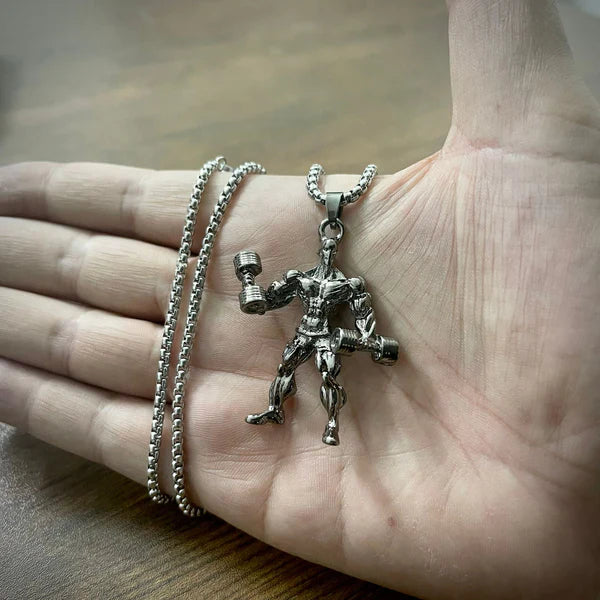 Body Builder With Dumbbell Pendant