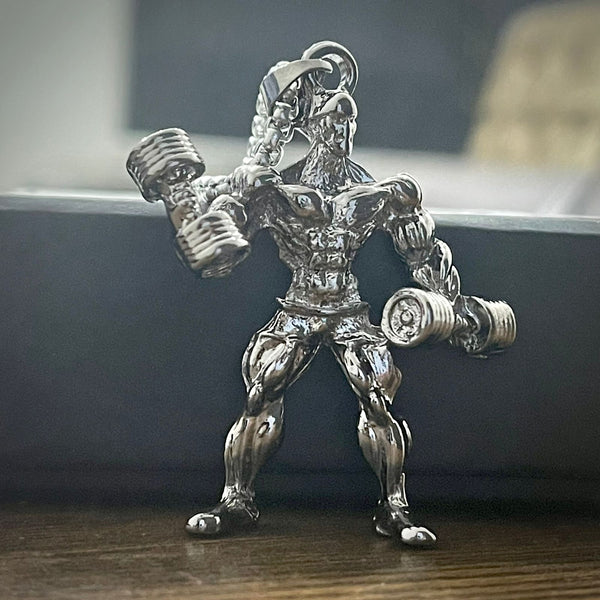 Body Builder With Dumbbell Pendant