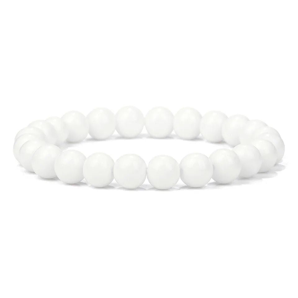 White Beads Bracelet For Men Women