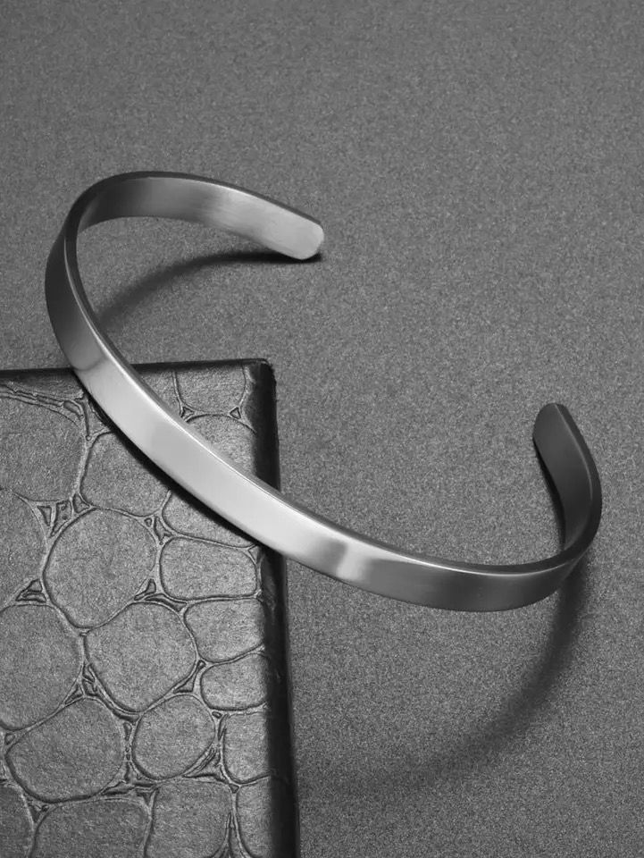 Plain Silver Bangle brecelet for Men