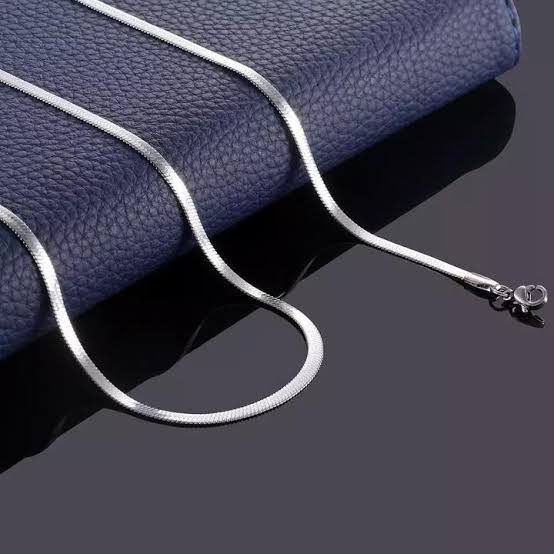 Silver Flat Snake Neck Chain 3mm for Men Women HIGH