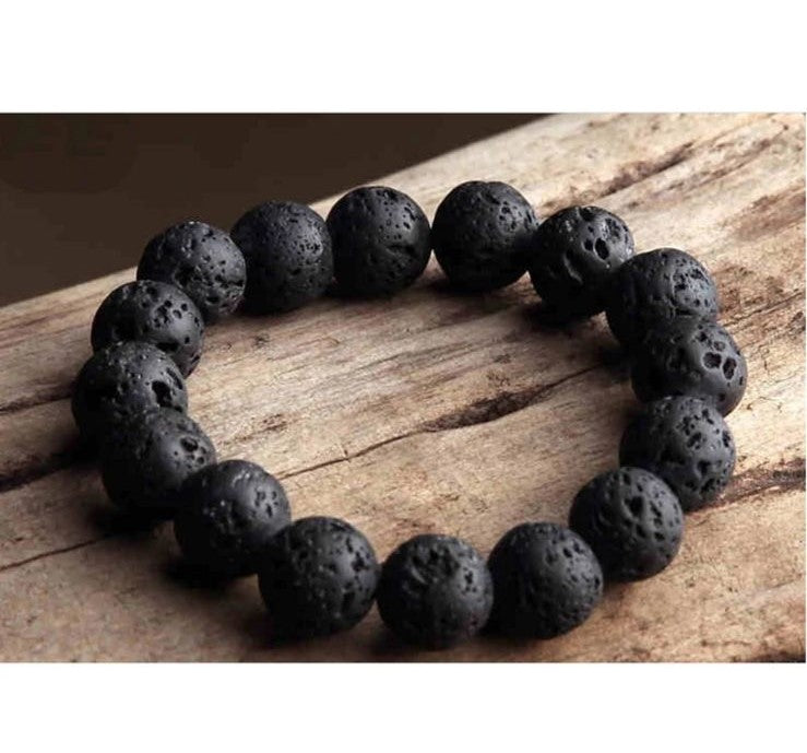 Lava stone Black Beads Bracelet For Men Women