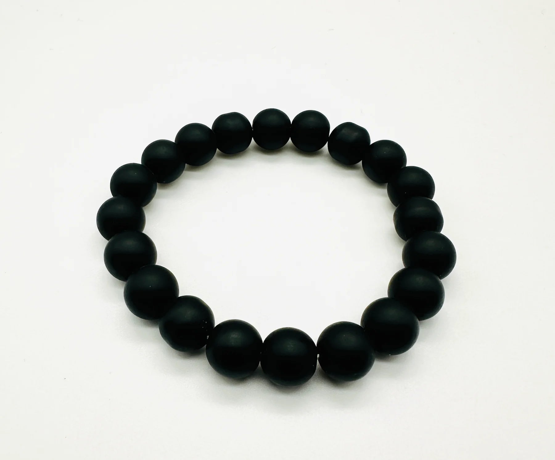 Matt Black Beads Bracelet For Men Women