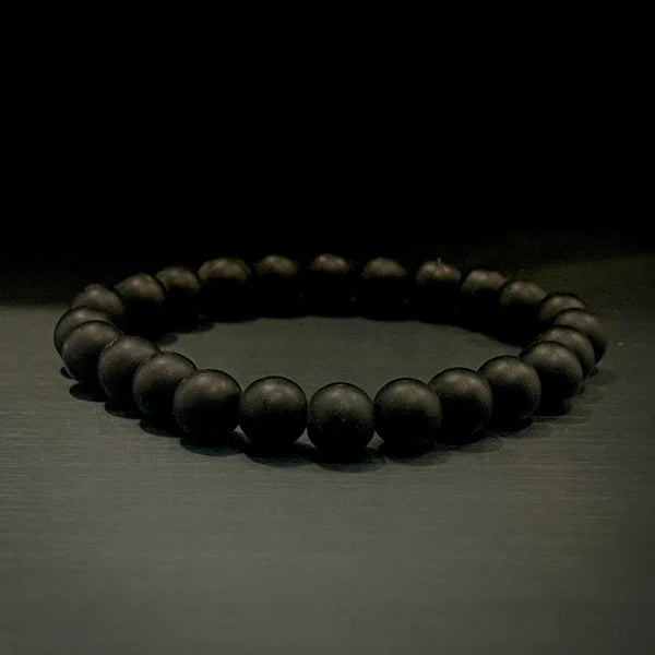 Matt Black Beads Bracelet For Men Women