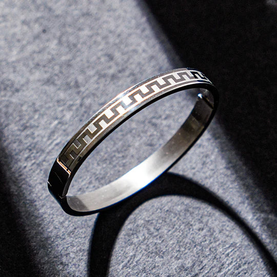 Texture Silver Bangle for Men/Women